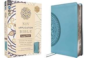 NIV Application Bible, Large Print, Leathersoft, Teal, Red Letter, Thumb Indexed, Comfort Print: Bringing the Ancient Message