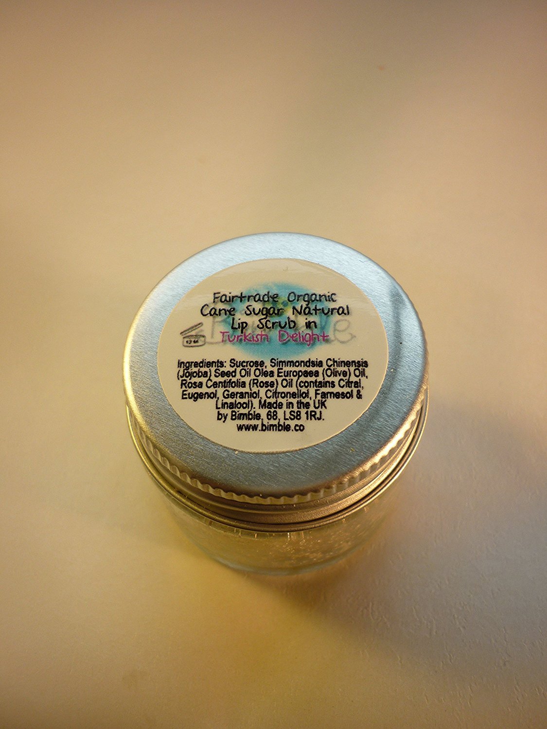 Bimble Organic Raw Cane Sugar Natural Lip Scrub 25g - Turkish Delight Flavour