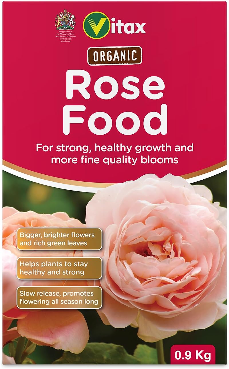 Vitax Organic Rose Food 900G Slow Release Nutrient Mix For Healthy Leaves