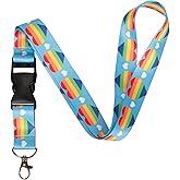 Smart School Educational Products Rainbow Lanyards Vibrant Quick Release Buckle for Keys and ID Badges