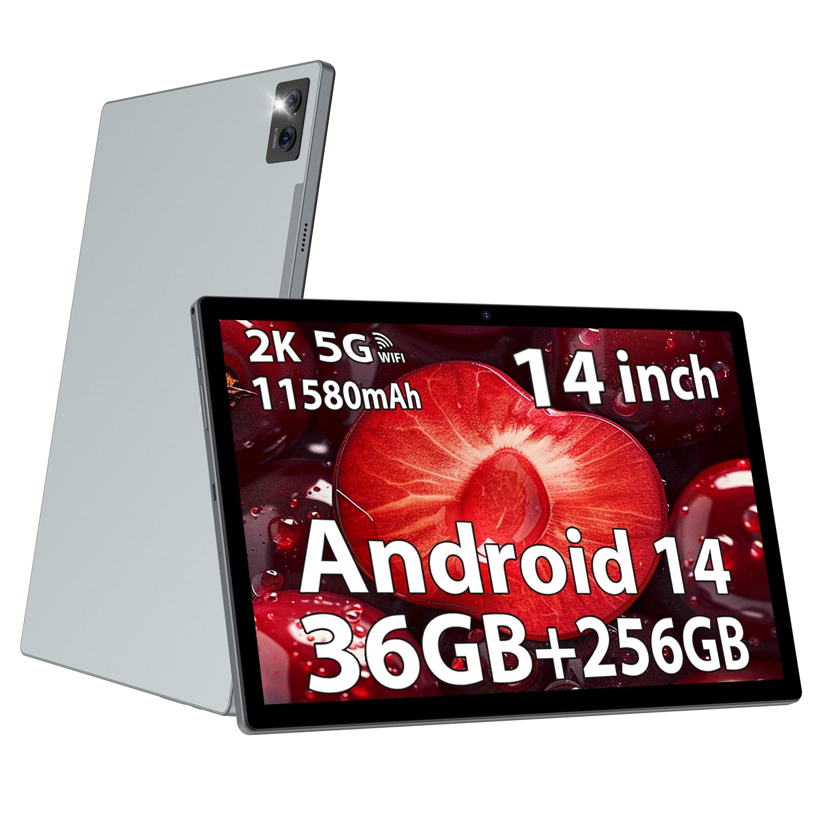 Photo 1 of GOOD CONDTION SCREEN WONT POWER ON DEZLTID 2025 Tablet 14 inch Android 14 Tablets - 2K Tablet (2000x1200), 36GB+256GB(1TB TF), 11580mAh, 8-Core 2.0GHz, 5G/2.4G Dual WiF,8+13MP, 4 Speakers,Split Screen, GPS with Stylus - Gray