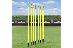 Net World Sports 6FT Spring Loaded Slalom Poles [8qty/16qty] Available* 25m or 34mm – Soccer/Football/Sports Agility Training