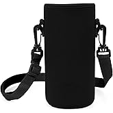 Linkidea Water Bottle Carrier with Strap Compatible with Simple Modern Summit Collection 32oz, Hydro Flask Wide Mouth, Waterbottle Sling Bag Holder with Shoulder Strap (Black)