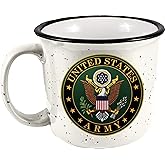 Spoontiques Ceramic Camper Mug, 14oz - Microwave & Dishwasher Safe, for Cold & Hot Beverages - Army