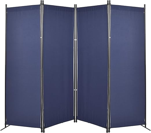 Amazon Com Gojooasis 4 Panel Room Divider Folding Privacy Screen Home Office Dorm Decor Blue
