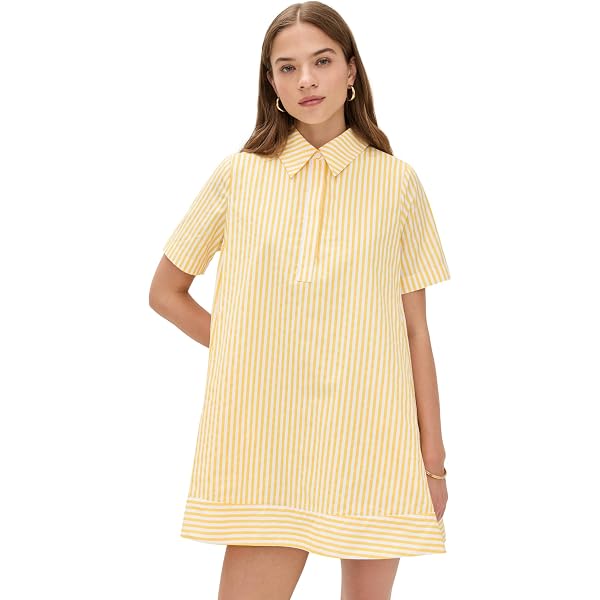 english factory striped kaftan mini dress Striped Kaftan Mini Dress
