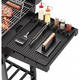 Silicone Grill Mat for Blackstone Griddle Accessories, 8-Slot Tool Mat | Heat Resistant Spatula Rest with Drip Pad, Protects Side Shelves for BBQ Griddles, Outdoor Kitchens, Gifts for Men