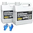 2 Quart Kit Marine Flotation Foam with Gloves, 2 Lb Density Polyurethane Expanding Foam for Fence Gap Filling, Reinforcement, Closed Cell Pourable Polyurethane for Boat Flotation, Insulation
