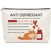 Cat Lover Gift for Women Makeup Bag Kitty Gift for Daughter Friend Cat Themed Gifts for Mom Grandma Aunt Cosmetic Bag Animal Lover Gifts for Pet Mom Owner Christmas Birthday Present Travel Pouch
