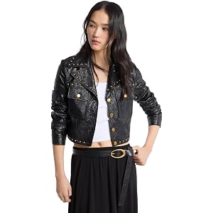 Michael Kors Women's Studded Faux Leather Jacket