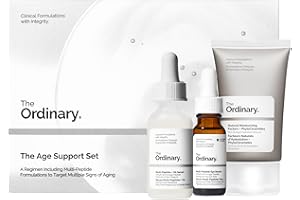 The Ordinary Age Support Set - 3-Step Anti-Aging Skin Regimen with Multi-Peptide + HA, Multi-Peptide Eye Serum, and Natural Moisturizing Factors + PhytoCeramides | Skincare Set