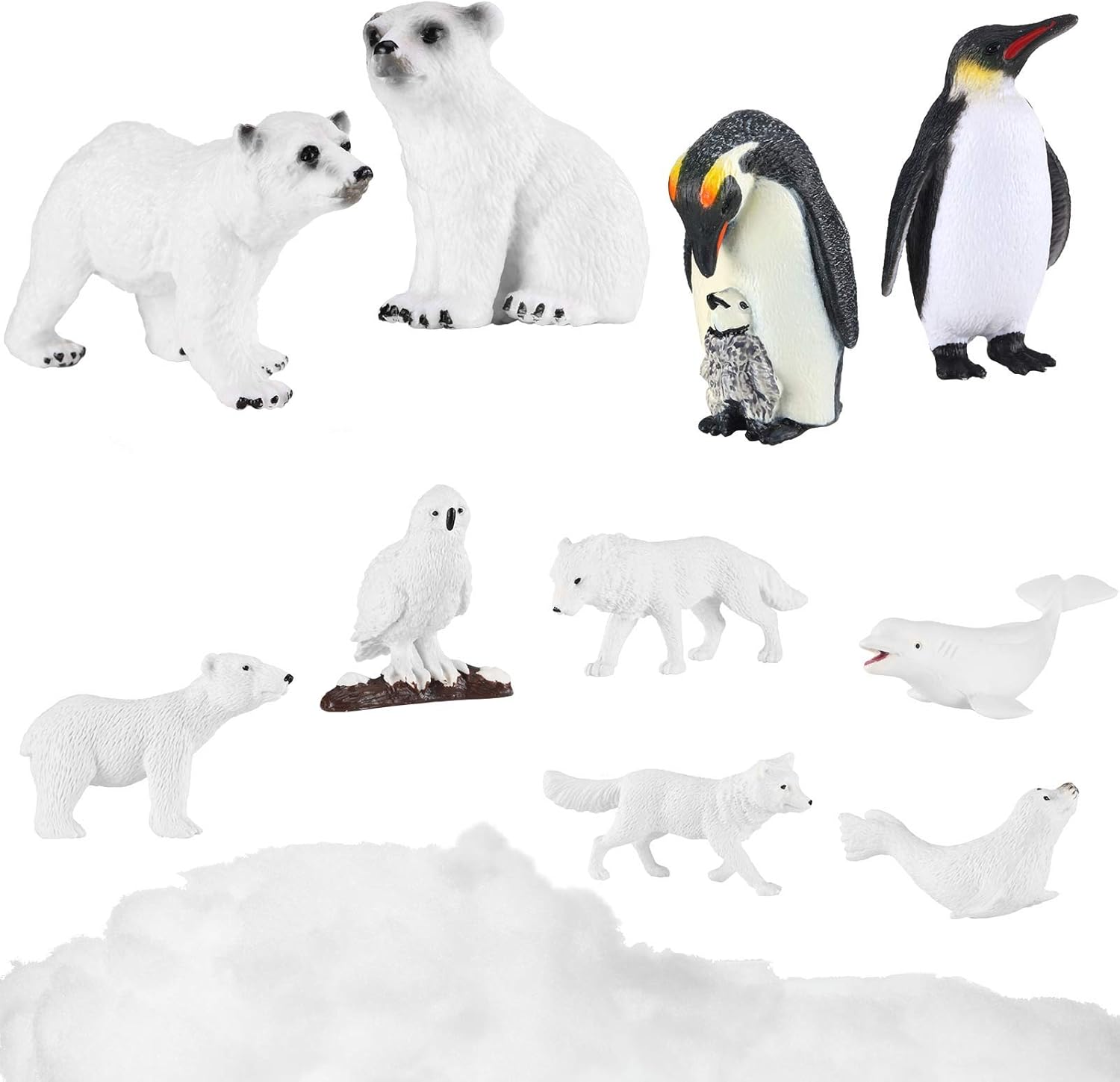 10 Pieces Polar Animal Figurines Set Realistic Arctic