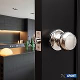 XFORT Bello Passage Knob Set Polished Chrome Non Locking Door Knob view 3