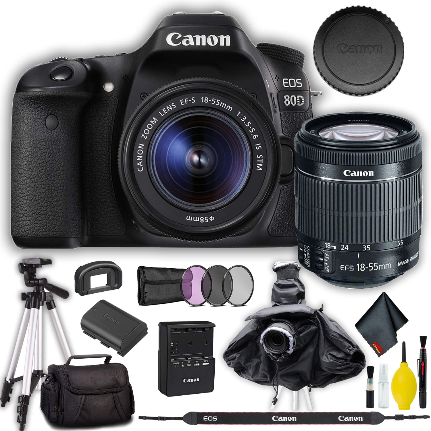 Canon EOS 80D DSLR Camera with 1855mm Lens Standard Bundle 13803271836
