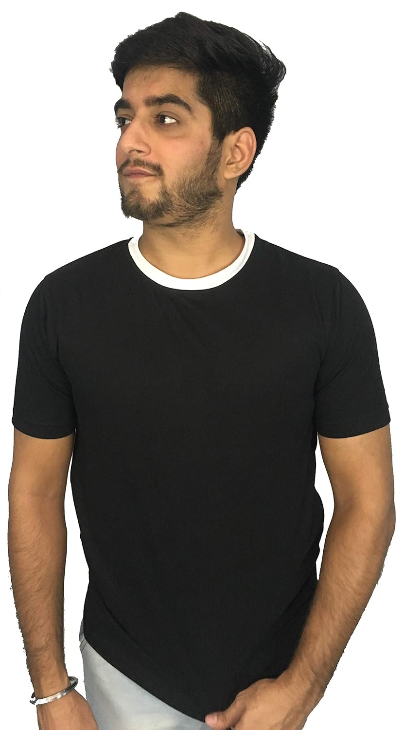 plain black round neck t shirt