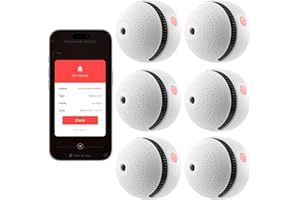 SOEWOLIT 6-Pack Smart Smoke Detector with 10-Year Battery(Replaceable),Wi-Fi Smoke Detector with Smart Life App Notifications,Mini Size Fire Alarm for Home,RV,Easy Install