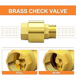 GASHER 2PCS Brass Check Valve DN15 1/2" Female and