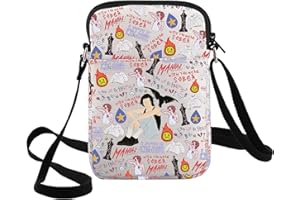 G2TUP Singer Album Crossbody Bag Gray Music Fans Gift Singer Album Lyrics Adjustable Strap Bag Singer Concert Tour Merch