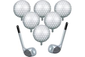 Rotatingpals 8 Pcs Golf Balloons Set 18'' Ball and 30'' Inflatable Club for Birthday Party Decorations, Golf Themed Events & Party Favors