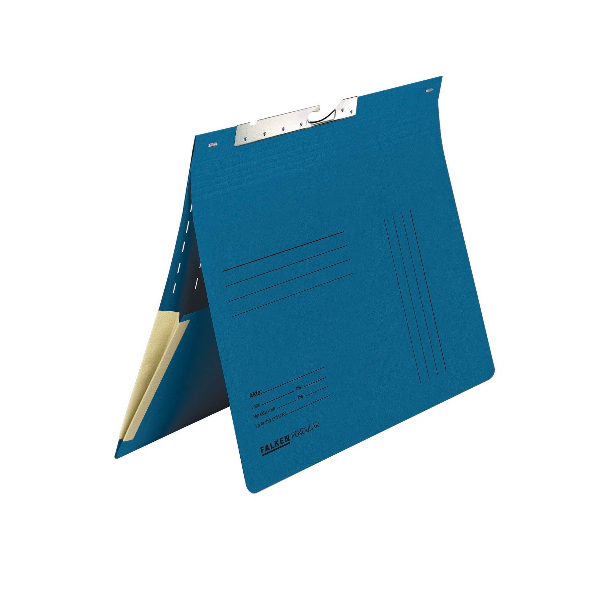 Exacompta - Ref 15033800000F - FALKEN - Pendular Pendel Top-Down Flat Files with Index Slots - A4 (210 x 297mm) in Size, 320gsm Recycled Manilla - Blue (Pack of 50)