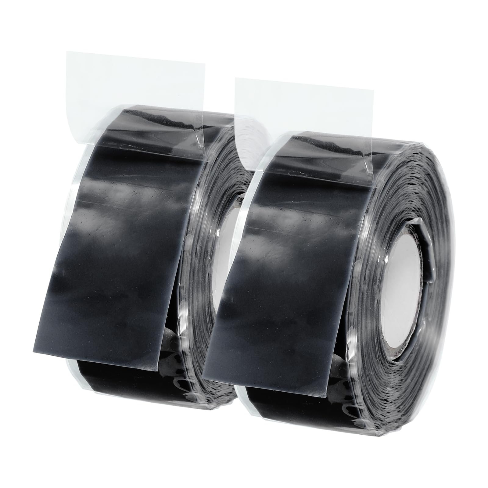 PATIKIL Grip Tape for Handles 1" x17ft, 2 Roll Self-Fusing Silicone Tape for Bike Handles Pull Up Bars Gym Equipment Plumb/Hose/Pipe Leaks Emergency, Black