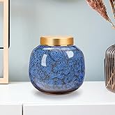 Dletay Small Urns for Human Ashes Keepsake Ceramic Mini Cremation Urns Memorial Small Urn for Ashes Funeral Keepsake Blue Urn
