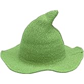 URFUN Women's Wool Witch Hat Wide Brim Spire Knitted Cap for Halloween Party Decor
