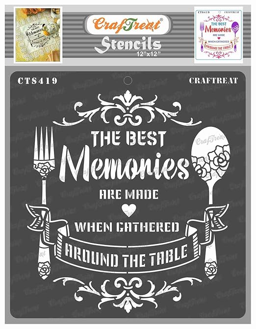 Buy Craftreat Kitchen Stencil for Craft Dining Memories 12X12