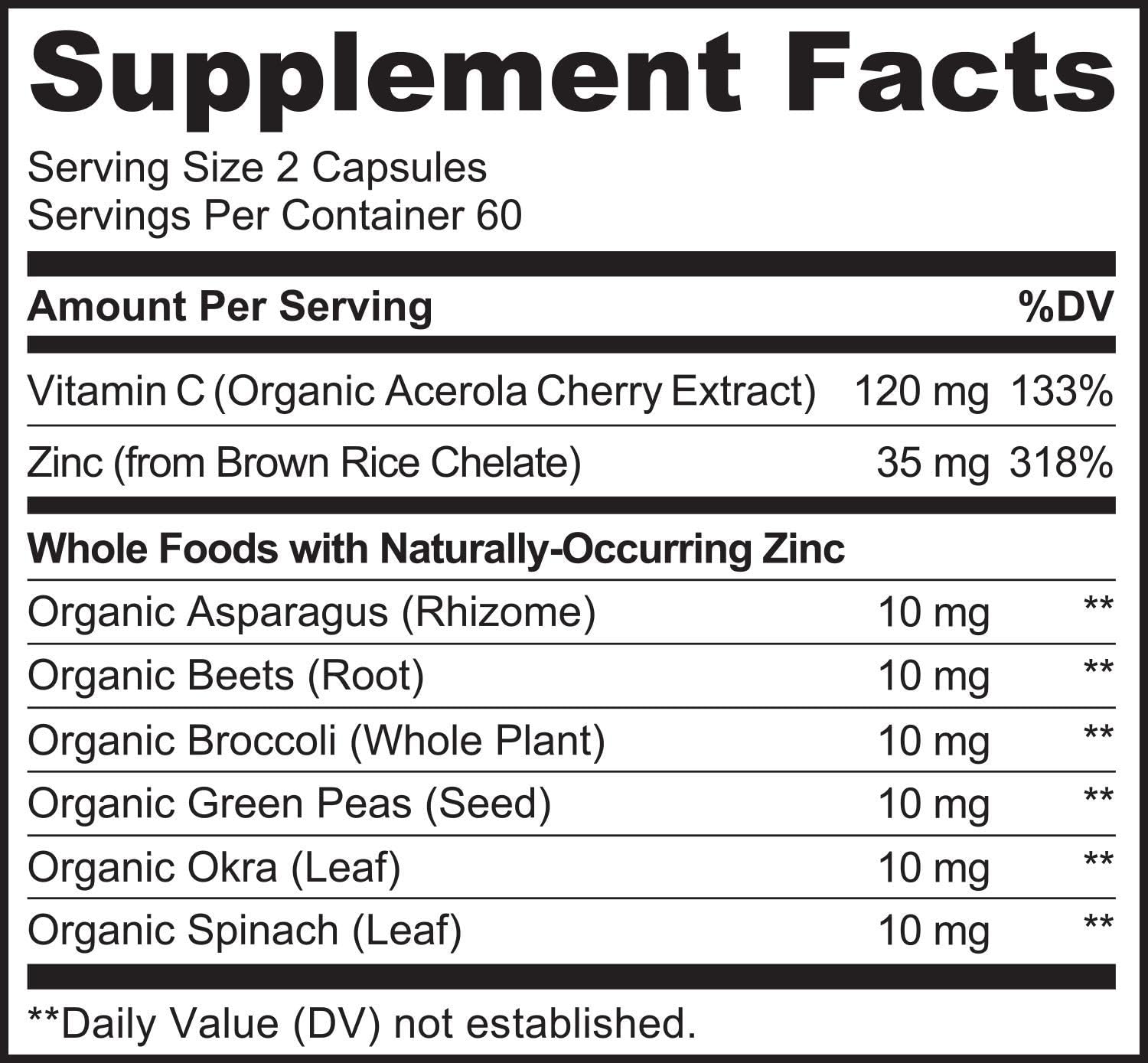 NATURELO Vegan Zinc Whole Food Complex Supplement with Vitamin C, 120 Capsules: Health & Personal Care