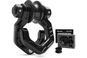 AUTORICH Snatch Block Shackle, 3/4" D Ring Shackle with Pulley, 57320lbs Break Strength Snatch Block Pulley, Towing Winch Snatch Block for Off Road Vehicle Recovery, Black Black 1-Pack