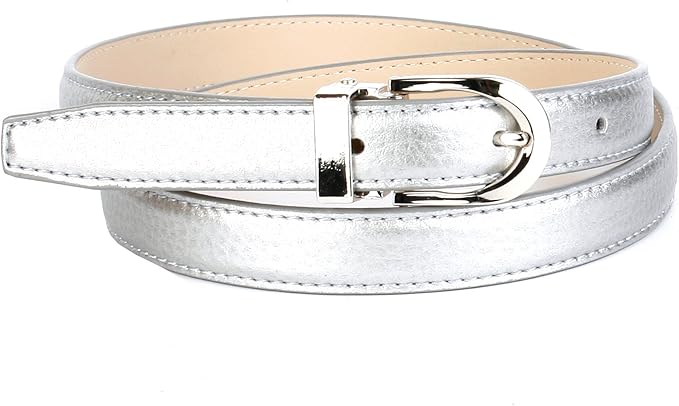 Anthoni Crown Designer Damengürtel Leder Silber 2cm Breite 85-110cm ...