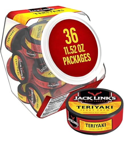Amazon.com: Jack Links Original and Teriyaki Jerky Chew Bundle | Original  Beef Jerky Chew | Teriyaki Beef Jerky Chew | .32 oz Cans | 4 Cans Each  Flavor