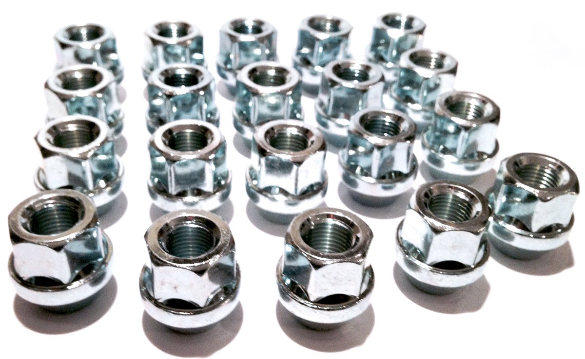Alloy wheel nuts open head, Zinc plated M12x1.25 (M12 x 1.25) Taper