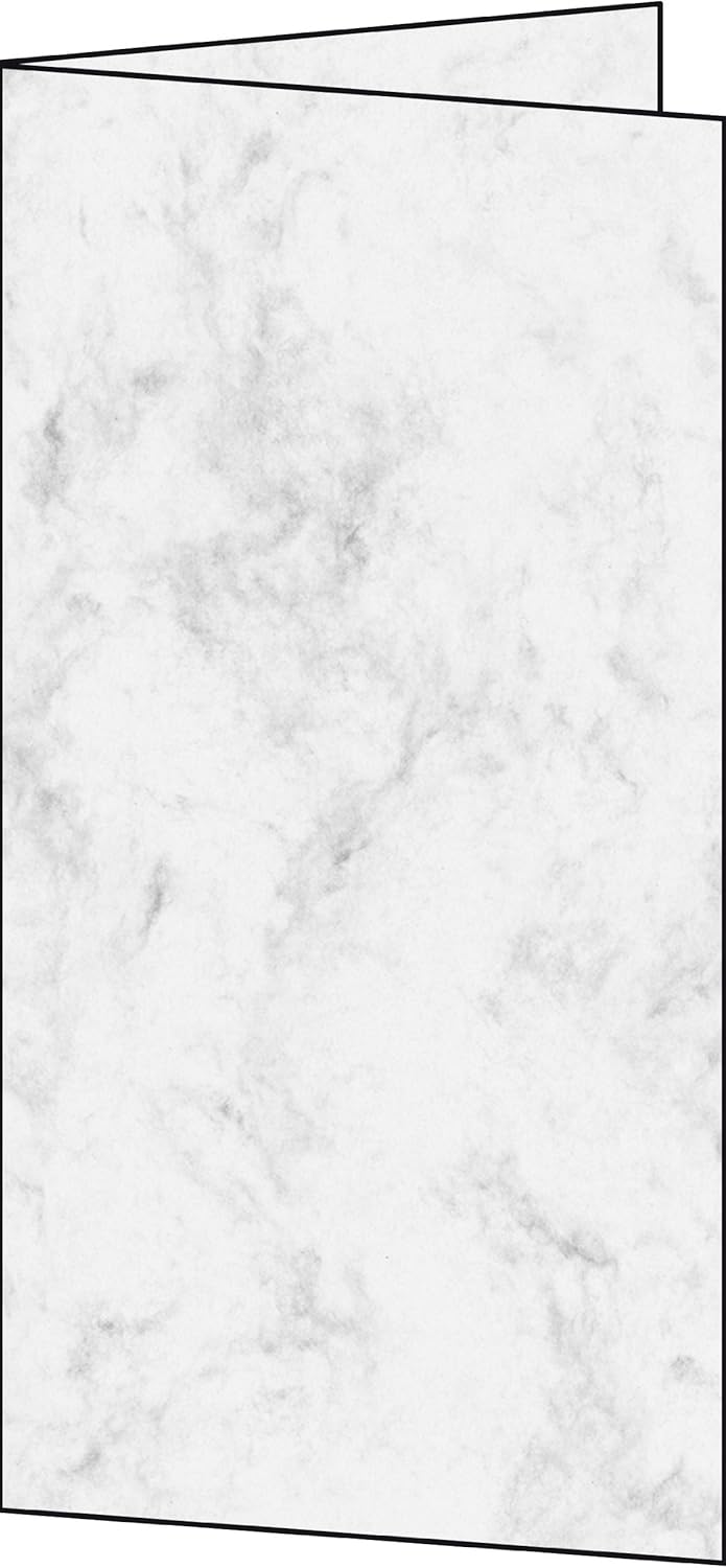 SIGEL DC114 Marbled DIY greeting cards, DL (2/3 A4), 185 gsm, Grey, 25 Pieces
