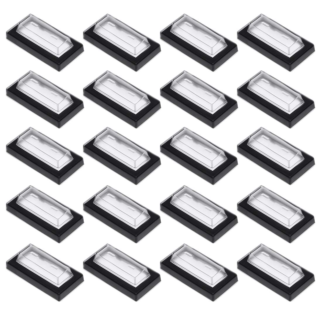 uxcell 20pcs Waterproof Case Switch Covers Caps Protector Clear Black Rectangle Splash for Boat Rocker Switch
