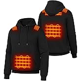 ORORO Unisex 5-Zone Heated Pullover Hoodie, Fleece Hooded Sweatshirt with USB-C Rechargeable Battery