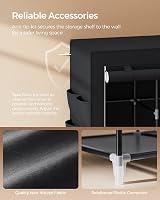 SONGMICS Portable Clothes Wardrobe, Large Capacity, 4 Rails, Black view 8