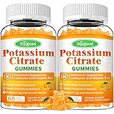 2 Pack Potassium Citrate Gummies – High Potency Potassium Supplement for Muscle Health, Leg Cramp Relief, Electrolyte Balance – Vegan, Non-GMO, Gluten-Free, Orange Flavor, 120 Count