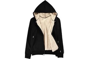 Enaisyl Women's Fleece Sherpa Lined Jacket Zip Up Hoodie Winter Warm Casual Sweatshirt Coat