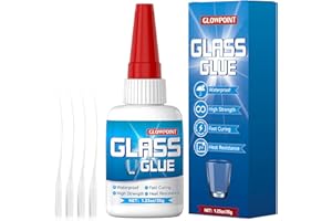 GLOWPOINT Glass Glue, 35g Ultra Strong Clear, Waterproof & Fast, Curing Adhesive for Glass Repair, Mirror, Crystal, Jewelry, and More