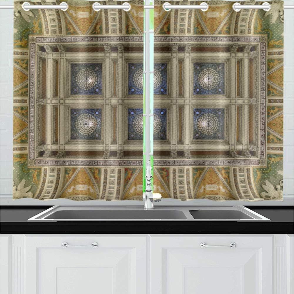 Amazon Com Vvxxvx Middle Eastern Oriental Style Interior Palace Vint Kitchen Curtains Window Curtain Tiers For Cafe Bath Laundry Living Room Bedroom 26 X 39 Inch 2 Pieces Home Kitchen