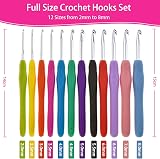 RealPlus 12 Pcs Full Size Crochet Hooks Set Ergonomic Handles Pink view 2