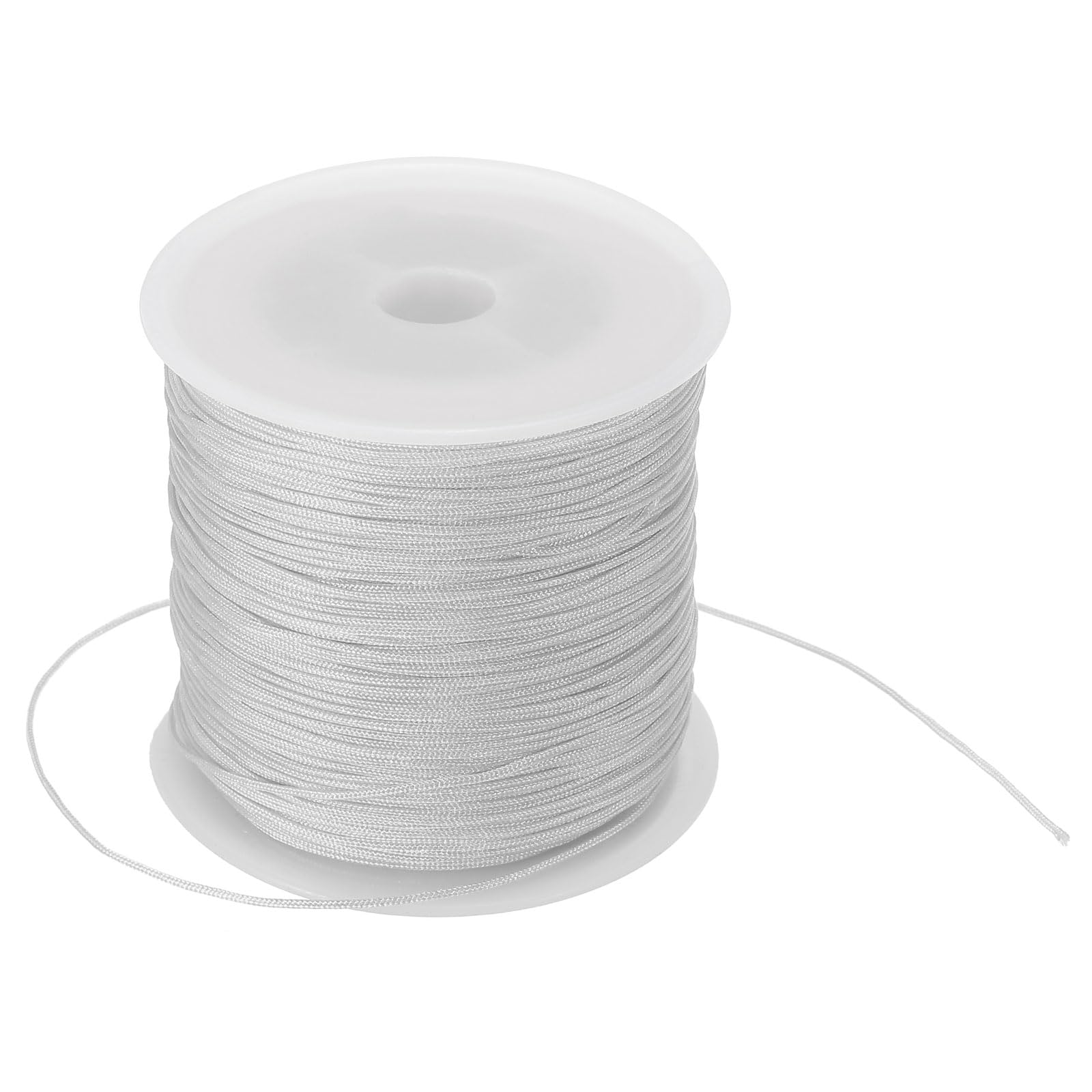 PATIKIL 0.8mm x 109 Yard Nylon Satin Cord, Nylon Beading String Knotting Cord Chain Braided Rope for Bracelets Jewelry Trim Chinese Knot, Gray