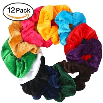 Amazon Com Hair Scrunchies Esarora 12 Pack Velvet Scrunchies