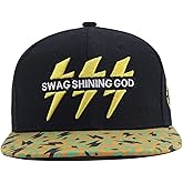 Gvatasz Classic Snapback Hats for Men Flat Bill Brim Baseball Cap Fashion Trucker Hats Hip Hop Style Lightning Hat