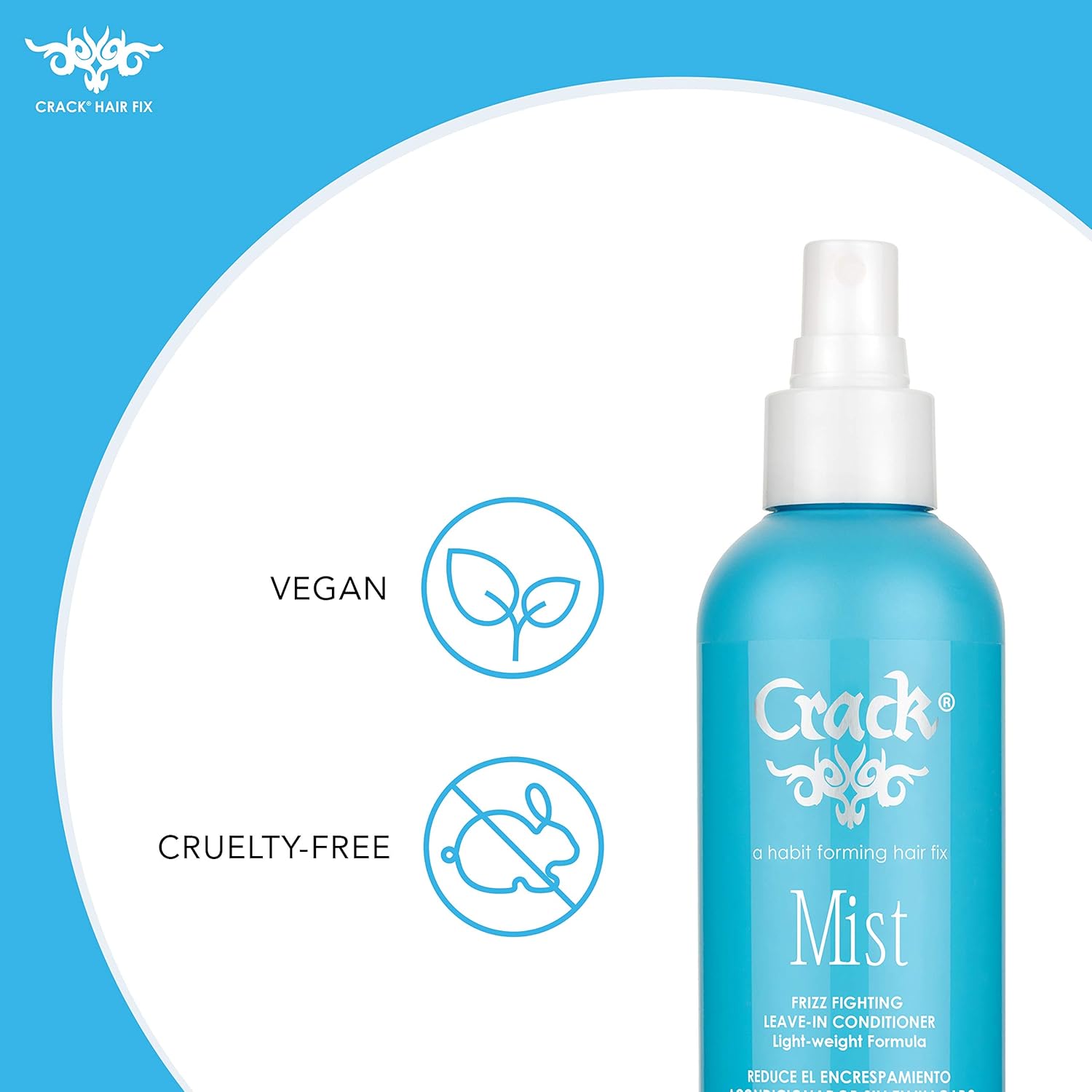 CRACK HAIR FIX Mist Spray - Moisturizes & Protects Hair From Dryness & Thermal Damages, Improves Texture and Restores Youthful Shine ( 6 Oz / 177.4 Milliliter ) : Beauty