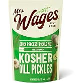 Mrs. Wages Kosher Dill Pickles Quick Process Mix, 6, 6.5 oz packets | Classic pickle seasoning with garlic for crisp, flavorful homemade pickles&mdash;just add vinegar and water for easy prep