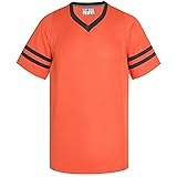 Pullonsy Plain Orange Football Jerseys for Men