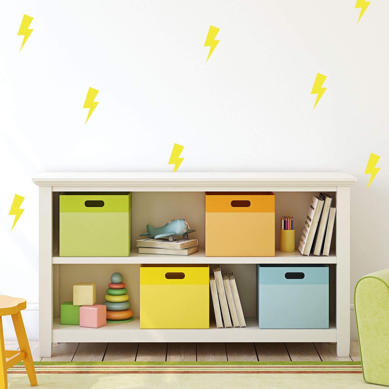 Lightning bolt wall stickers | Lots of colours options available | Perfect for a baby's nursery or child's bedroom