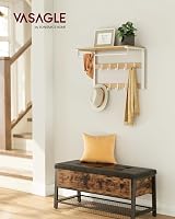 VASAGLE Wall-Mounted Coat Rack with Shelf and 10 Removable Hooks view 2